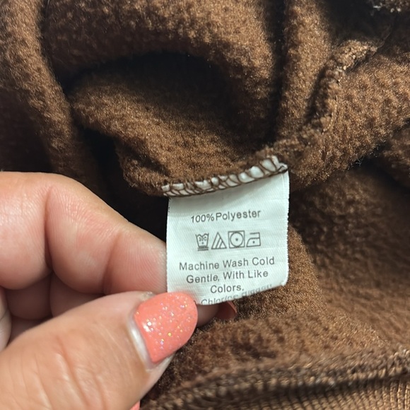 SHEIN women’s sweatshirt pullover “love that for you” size XS, brown white - Picture 6 of 7